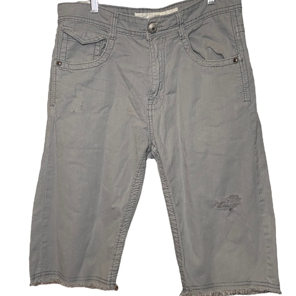 Smoke Rise Men’s Shorts Distressed Gray Knee Length Denim 34 - Picture 1 of 9